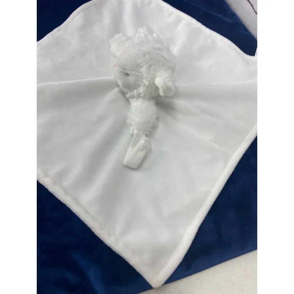 Carters White Sheep Lamb Lovey Security Blanket Pacifier Holder 14 x 14‎